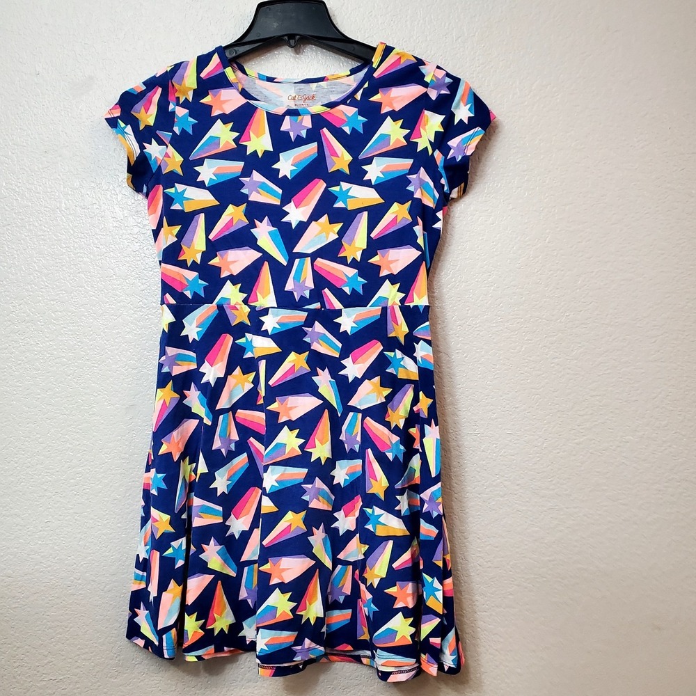 Cat & Jack Girls Geometric Multi-Colored Starburst Dress Size‎ XL 14/16